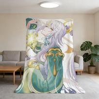 Blanket Impact Super Warm Genshin Comfortable Plush Throw Blanket Child Home Zibai Sofa Bedroom Gift 75x90cm white