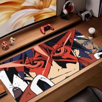 Gurren Lagann Mouse Pad Large Gaming Accessories Mouse Mat Keyboard Mat Desk Pad XXL Computer Mousepad PC Gamer Laptop Mausepad 800x400x2mm red