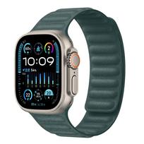 Silicone Strap for Apple Watch Ultra 3/2 49mm 11 10 9 8 7 45mm 41mm 42mm 46mm Band Magnatic Bracelet Wristband iWatch 6 SE Belt S11-10 46mm 44 45 49 tamsiai žalia spalva