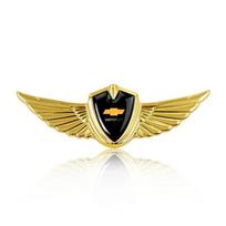 3D Metaliniai Sparnai Ženklelis Automobilio Šoninis Posūkis Langas Bagažinė Lipdukas Decal Chevrolet Silverado Impala Malibu Cruze Camaro Blazer Spark auksas