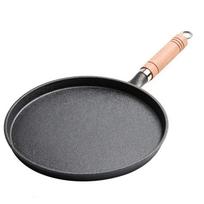 Ketaus keptuvė su medine rankena 20/26cm Blynų keptuvė Virtuvės indai Blynų keptuvė Restoranas 20cm gray