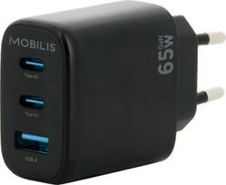 Kroviklis 65W GaN 2 USB-C ir 1 USB-A, Greito įkrovimo adapteris sienai greitam įkrovimui PC, planšetiniams kompiuteriams ir išmaniesiems telefonams