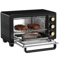 Mini krosnelė "HOMCOM" mini orkaitė 16 L 1400 W Mini orkaitė 100-230 ℃ 60 min. laikmatis, su grilio grotelėmis ir kepimo skardomis, picų kepimo krosnelė su dėklo rankena, trupinių padėklas juodas, Juoda