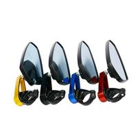 Universal Retro Aluminum CNC Motorcycle Handlebar Mirrors for Harley/CF150NK. Blue Pair Blue Mirror Gift Box white
