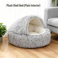 Winter Warm Semi-Enclosed Cat and Dog Bed House 40cm diameter (up to 6 catty cat) gray