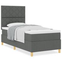 vidaXL Kiemas lova su čiužiniu Tamsiai pilka 90 x 190 cm audinys