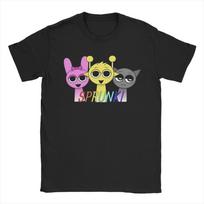 Men Women's Sprunki Characters Games T Shirt  Pure Cotton Clothes Funny Short Sleeve O Neck Tee Shirt Plus Size T-Shirt S gray