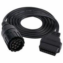 1 vnt. 10 kontaktų OBD į 16 kontaktų OBD2 adapterio kabelio keitiklis, skirtas BMW diagnostikos skaitytuvui, automatinės diagnostikos jungties adapterio automobilio gaminys CHINA black