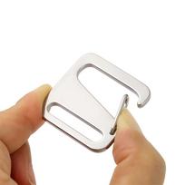 Metalinė sagtelė krepšiams Nerūdijančio plieno G formos spyruokliniai spaustukai, Diržo neslystančios reguliuojamos sagtelės, Greito atsegimo kabliukai krepšiui 25mm white