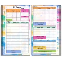 6-Hole Loose-Leaf Binder Refill Paper: Inner Pages for Notebook, Planner, Budget Book gray