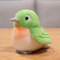 Naujas mielas čirpiantis paukštis pliušinis žaislas minkštas kawaii imituojami gyvūnai kimštas lėlės stalo dekoras kūrybiškas vaikų žaislas namų puošmena žalia