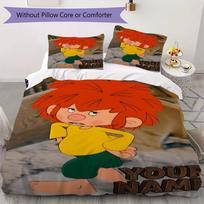 Individualus vardas Meisteris Ederis ir jo Pumucklis Patalynės komplektas, Antklodės komplektas Antklodės užvalkalas Pagalvės užvalkalas Namų gimtadienio dovana(1 * antklodės užvalkalas + 2 * pagalvės užvalkalai, be šerdies)_ 135x200cm red
