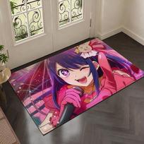 Hit Idol Drama Anime O-Oshi no Kos Floor Mat Soft Thickened Flannel Door Mat Non-Slip Living Room Rug Home Decor 40cm x 60cm pink