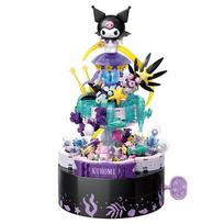 Sanrio Building Blocks Little Twin Star Music Box Assembly Hello Kitty Rose Garden Model Bricks Toy For Kids Christmas Gift No Box blue
