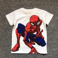 Japan  Hero Spider-Man Superman Boys Cotton T-Shirt Summer Cartoon Sweat Absorbing Children Short Sleeve Tide S balta