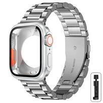 Dirželis+Korpusas Apple Watch 11 10 42mm 46mm 9 8 7 41mm 45mm Metalinis dirželis PC dėklas iWatch Series 6 5 4 SE 40mm 44mm Laikrodžio dirželis Series 11 46mm