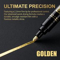 Chrome Markers Mirror Effect Paint Pen 2.8Mm Medium Tip Waterproof Liquid Chrome Marker For Plastic Metal Glass Wood Car Model black