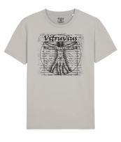 Vitruvijaus marškinėliai Leonardo da Vinci Vitruvijaus žmogus Kūnas T-shirt Viršūnės Marškinėliai Unisex Unisex L gray