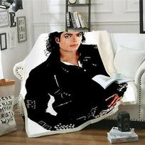 Michael Jackson 3d Printed Fleece Blanket for Beds Thick Quilt Fashion Bedspread Sherpa Throw Blanket Adult Kids Teens 100x150cm 75cmx90cm white