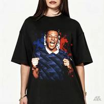 Kylian Mbappe France National Football Team Vintage Celebration Portrait Splash Graphic Crew Neck Short Sleeve Women And Men T Shirt 4XL