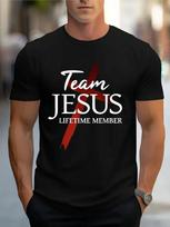 Team Jesus T Shirt Christian Faith Graphic Casual Crew Neck Gift Tee L