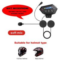 Motorcycle Helmet Headset Bluetooth Voice Assistant Moto Earphone Handsfree Call Noise Reduction with Ambient Light black