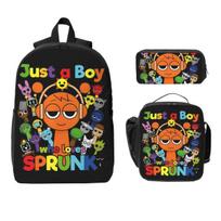 Sprunki Tik berniukas Kuprinė Pietų dėžutė Pieštukinių dėklai berniukams mergaitėms Darželio kuprinės Kawaii kuprinė Mokyklinė kuprinė Rinkinys orange