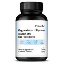 Magnesium Glycinate Zinc Picolinate with Vitamin B6, 120 Vegetarian Capsules, Mineral Dietary Supplement 120 Capsules