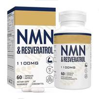 NMN ir Resveratrolis 1100 mg Maisto papildas - Didelės Potencijos Anti-Age ir Ląstelių Energijos Palaikymas - 60 Kapsulių 1pack