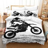 Automobilio Sunkvežimio Spaudinio Trijų Dalių Paklodės Antklodės Užvalkalas 3D Skaitmeninis Motociklo Traukinio Rinkinys quilt cover 90 * 190 pillowcase 50 * 75 * 1 gray