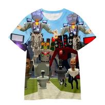 Kids Cartoon Skibidi 3D Printed Tshirt Toilet Simulator T-shirt Summer Boy Girl Clothes Baby Tees Kids Shirt Boys Tops Children 110 gray