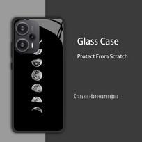 Tempered Glass Phone Case For Xiaomi Poco F5 5G F5Pro Cover Poco F5 Pro Redmi Note 12S 12C 12 Pro 4G 12R Luxury Hard Back Bumper For Poco F5 black