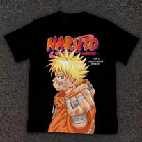 Naruto Manga Retro Cover Naruto Print Pure Cotton Short Sleeved Loose Top with Diverse Styles Suitable for Both Men and Women 4XL beige