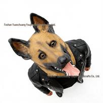Realistiška policijos šuns latekso kaukė - Helovino kostiumų vakarėlio rekvizitas Single Dog beige