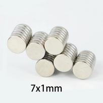 10/20/50pcs 7mm x 1mm Thin Powerful Magnets, Wide Surface Round Disc for DIY, Models, Repairing Sunglasses