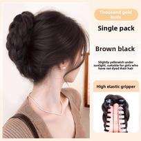 Hair Bun wig hair grab clip Hair bun hair claw high cranial top hair wigs fluffy temperament hair wig black