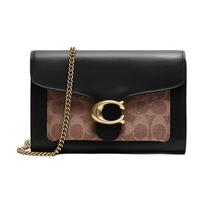 COACH Tabby 20 WOC canvas leather chain bag crossbody shoulder bag women's black with brown presbyopia juoda