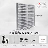 45W LED Red Light Spa Panel 660nm 850nm Near Infrared Full Body Wellness Beauty Device with Stand Silvery Pro Kit AU Plug gray