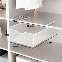 Po lentynos pakabinama ištraukiama stalčiaus krepšelio anglies plieno drabužių spintos organizatoriaus dėklas drabužiams, kojinėms, erdvę taupantis laikymo stalčius 1pc storage drawer gray