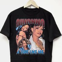 Rihanna Rap Tee vintage 90s hip hop concert tour band streetwear graphic t-shirt L brown