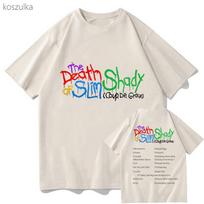 Eminem New T-shirt Casual Tobey Short Sleeve The Death of Slim Shady 100% Cotton Tee-shirt Fashion Pouplar Men/women Tshirt Tops S white
