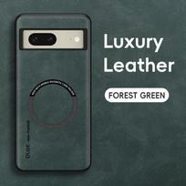 For Google Pixel 8 8 Pro 8A Fine Hole Sheepskin Magnetic TPU Soft Edge Anti-Drop Anti Fingerprint Phone Case For Pixel 8 žalia