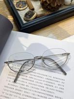 8181 Fashionable Women's Anti-Blue Light Oval Metal Glasses - Ultra-Light & Stylish Japanese-Korean Design Prescription Frames Anti-Blue Light white