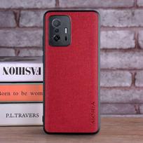Luxury Textile Leather Case for Xiaomi 11T mi 11T Pro Soft TPU with Hard PC 3in1 material camera protection design 11T raudona