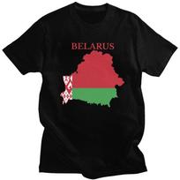 Custom Belarus Map Flag Edit Tshirts for Men Short Sleeve Leisure T Shirt Belarusian Patriotic T-shirt Pure Cotton Tee Gift I... S įvairiaspalvis