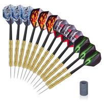 Set of 12Pieces Steel Tip Darts, Not Easy to Break and Bend Profession 14g Metal Steel Tip Darts with Plastic Shaft black