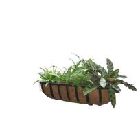 Rectangular Coco Liner Wall Planter with Metal Frame for Indoor Outdoor Garden Balcony Patio Use 30 Inch Length One Size gray