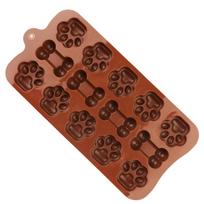 Silicone Chocolate Mold Dog Bone Cat Paw Pudding Jelly Mold Reusable Cake Baking Tool  Jelly brown