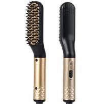 Professional Hot Comb Hair Straightener Brush Men Beard Hair Straightening Brush Wet Dry Use Quick Hair Styler AU auksas