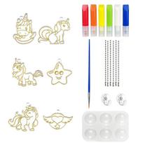 Window Art Kits Unicorn Princess Diy Suncatcher Arts And Crafts For Kids Girls Stained Glass Painting Set For Girls Unicorn Toy white